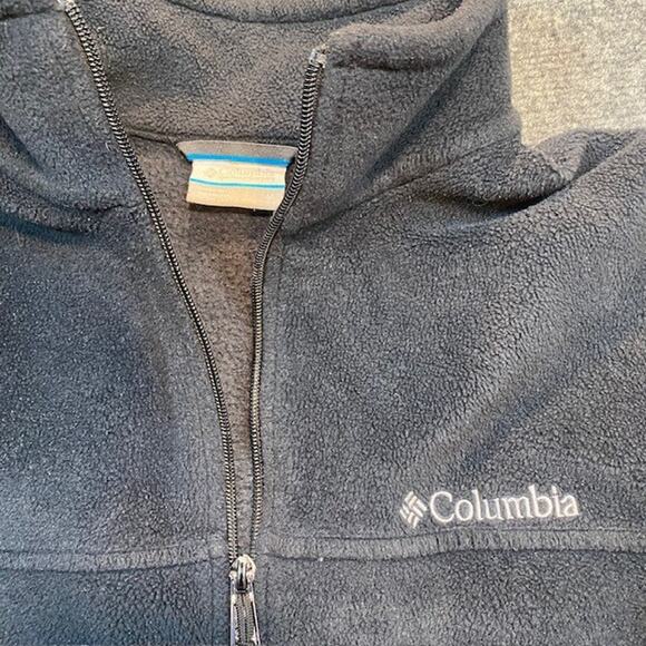 Columbia Black Zip Up Jacket Mens Medium Fleece Sportswear - Picture 3 of 10